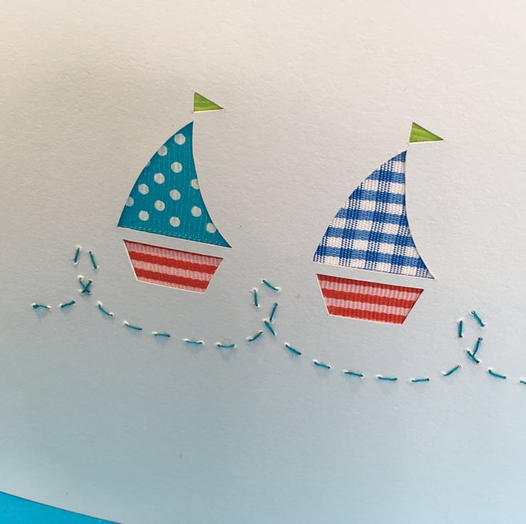 2 Little Sailing Boats Card - Folksy