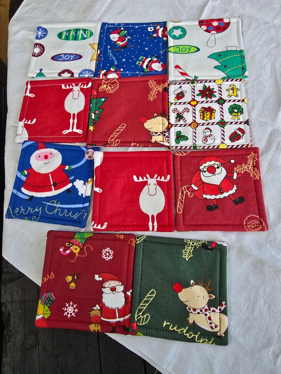 Lucky Dip - Christmas Festive Fabric Coasters