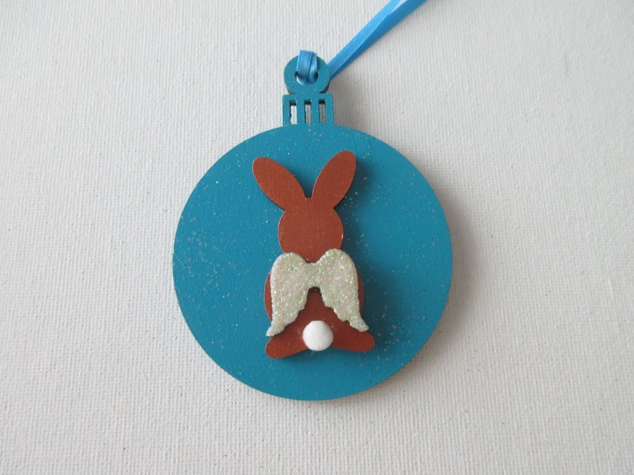 Hanging Decoration Christmas Tree Bauble Bunny Rabbit Memorial Angel Wings
