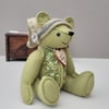 Ivy bear, hand embroidered small artist bear, Christmas Collectable teddy bear