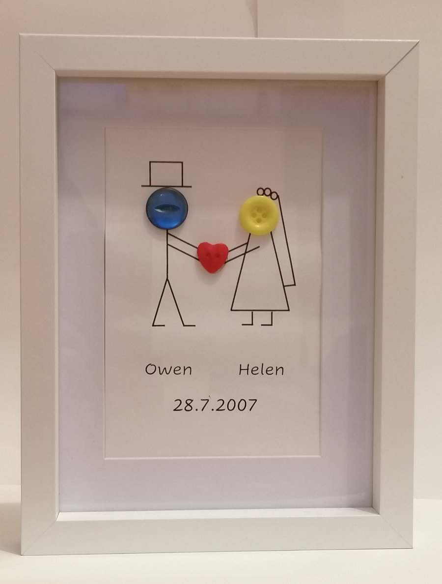 Personalised wedding information picture in frame 