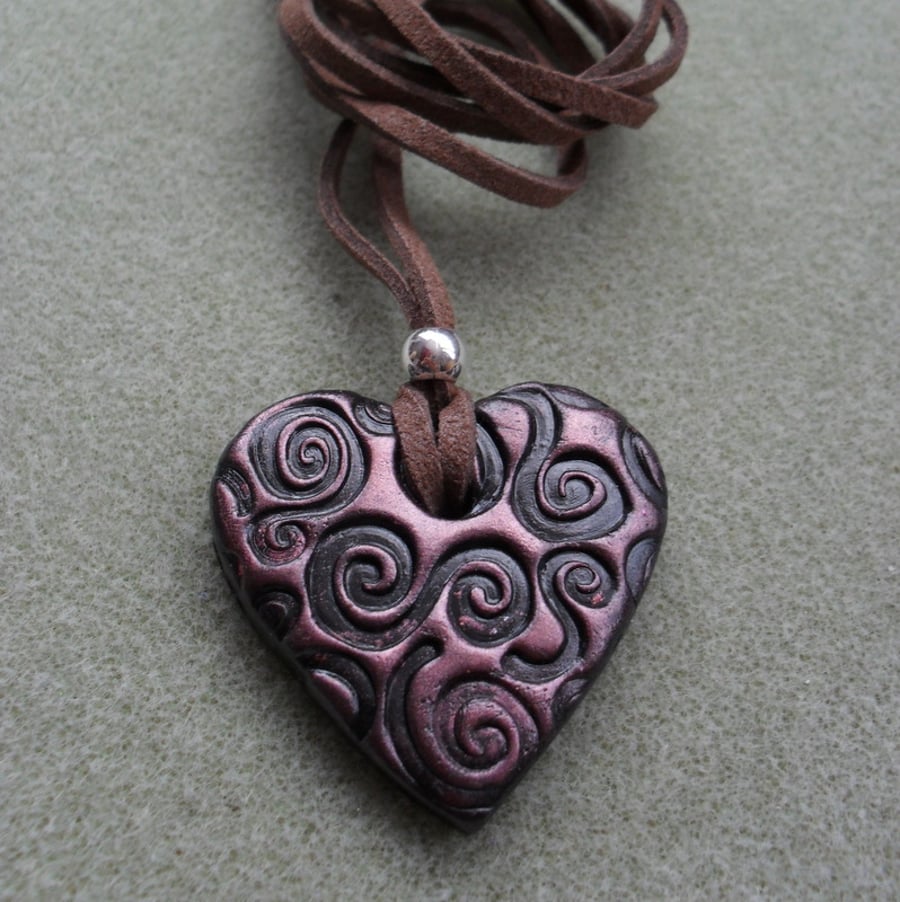 Polymer Clay Heart Pendant