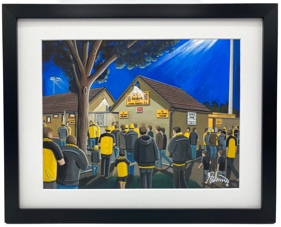 Annan Athletic F.C, Galabank Stadium, High Quality Framed Football Art Print