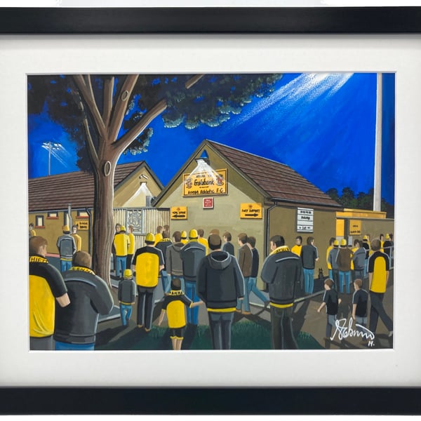 Annan Athletic F.C, Galabank Stadium, High Quality Framed Football Art Print