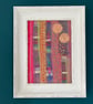 Hand Embroidered Abstract Textile Art One of a Kind 