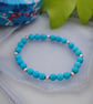 Turquoise & silver bead bracelet-beach & surfer style - Image 1