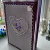 Violet in heart personalised parchment card