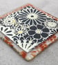 Handmade Fused Glass Flowers on Silver Drinks Coaster - Glass Tile Table Mat - Image 6