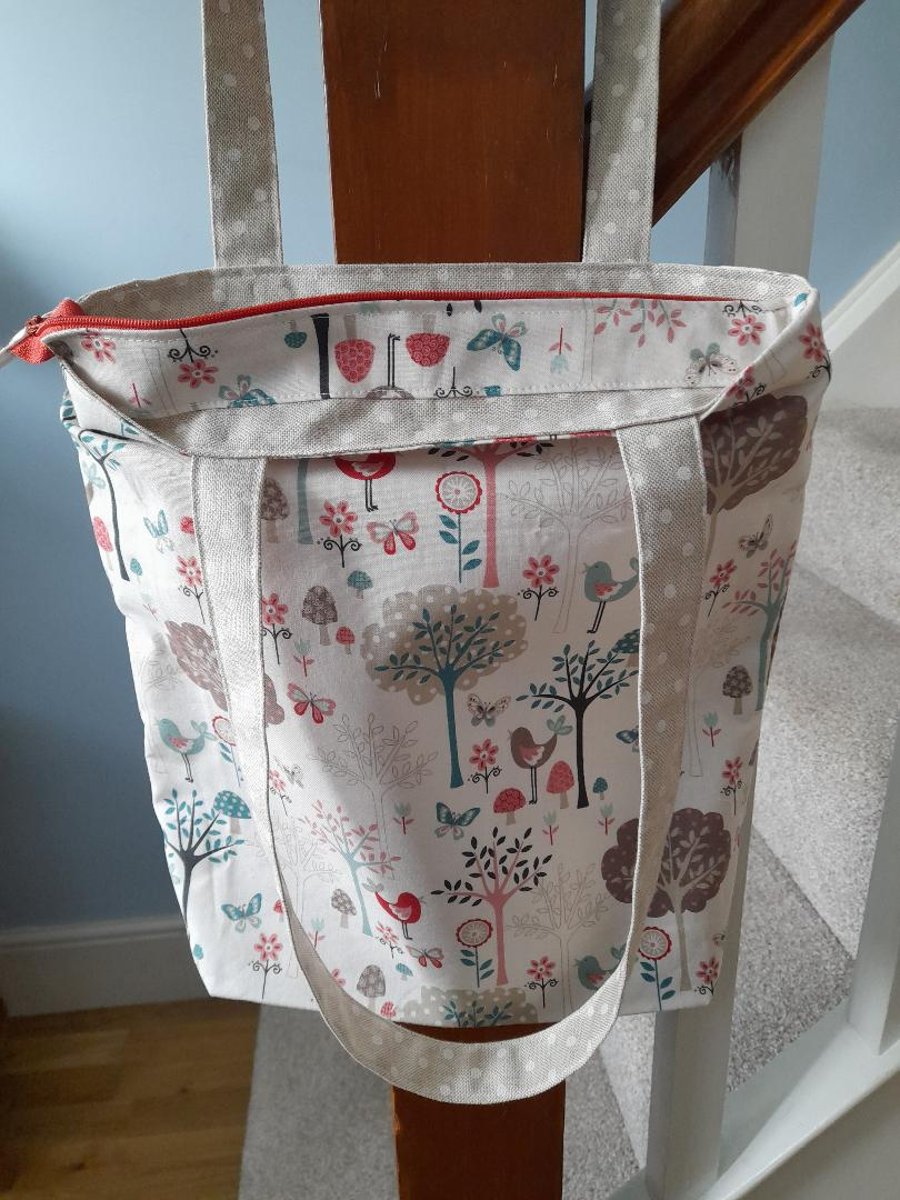 Cotton Tote Bag Spring Fabric