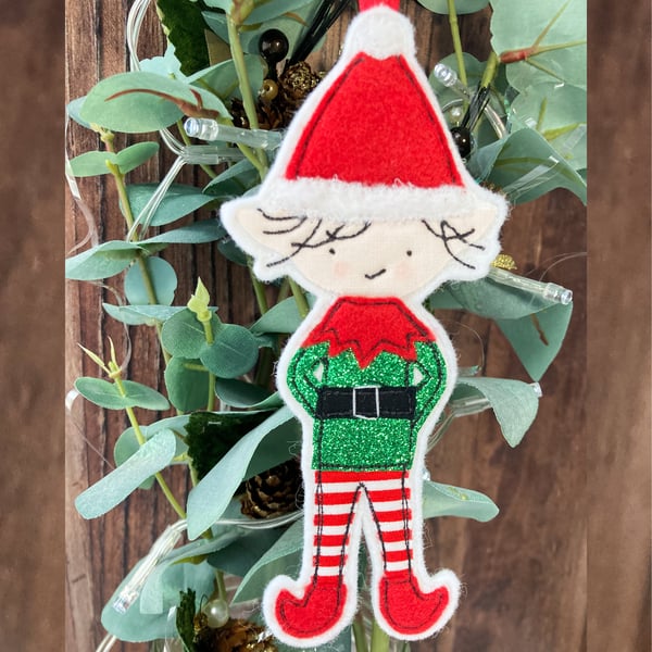 Cheeky Elf Hanging Tree Decoration