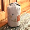 Hand Printed Fabric Doorstop- Honey Bees