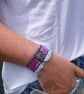 Boho Denim mermaid  sequin  bracelet cuff  - Image 3