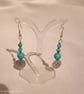 Turquoise blue and silver accent earrings - Folksy