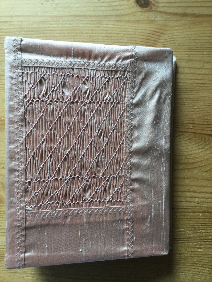 Hand Smocked Silk Photograph Album, Pale Pink Colour