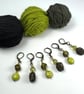 Stitch markers for knitting and crochet,  6 recycled vintage bead notions - Image 3