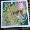 Set of four cards from orginal garden paintings 