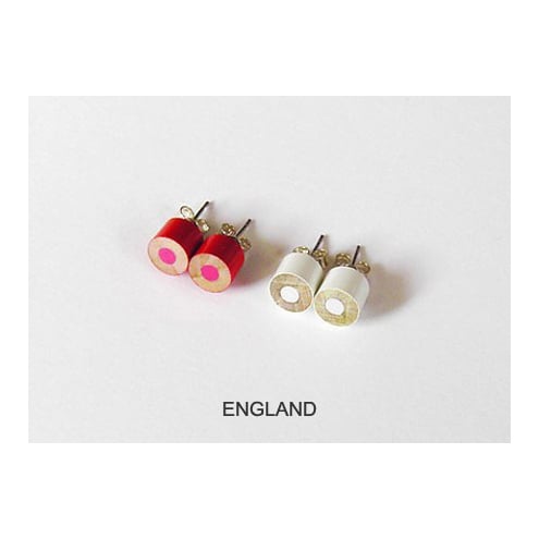 colour pencil ear studs, the country flag collection