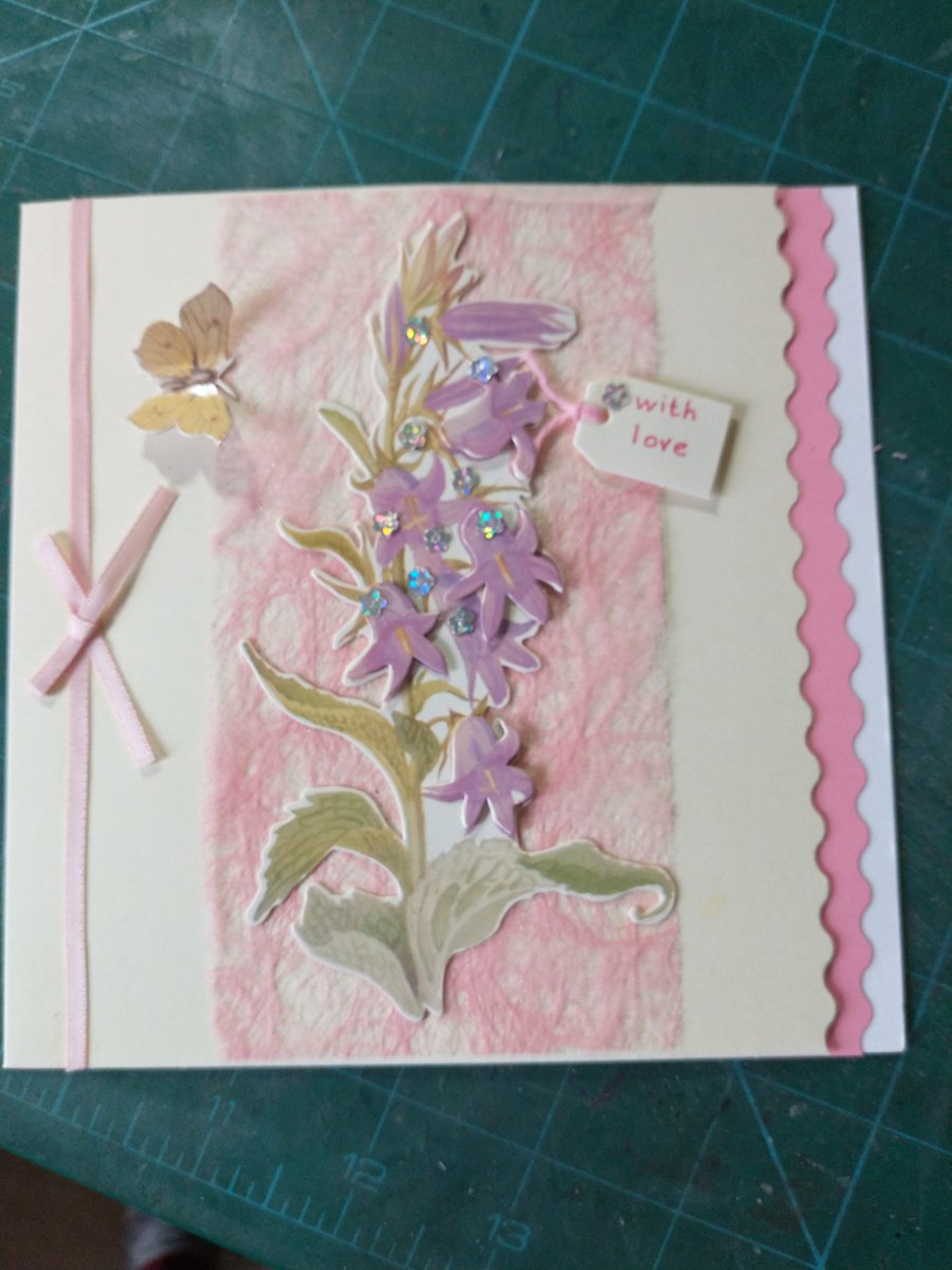 Floral with love decoupage birthday card