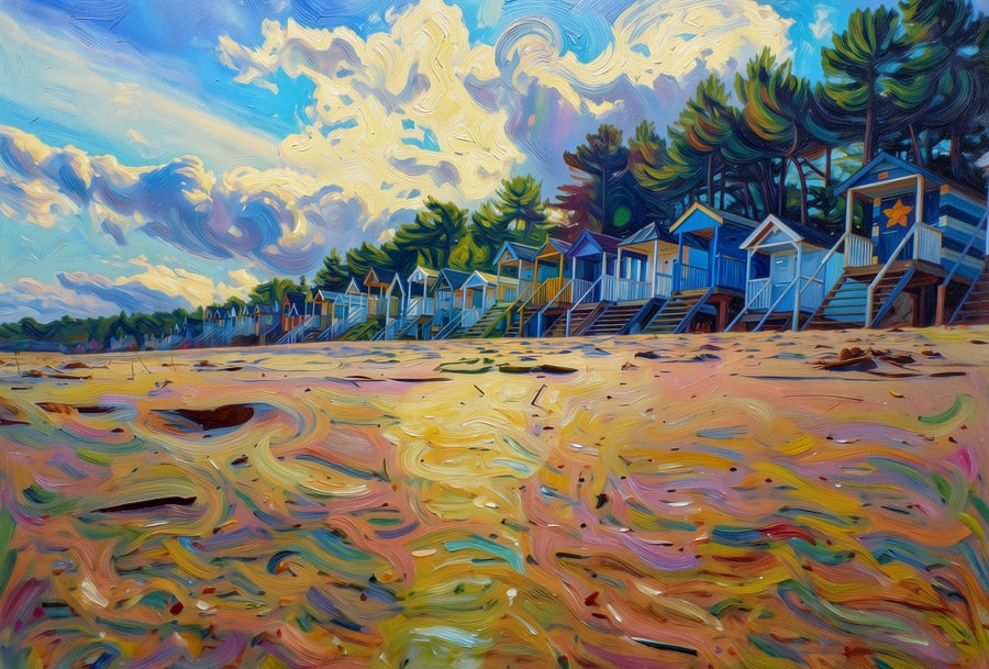 A4 Print North Norfolk Wells-Next-The-Sea Beach Huts