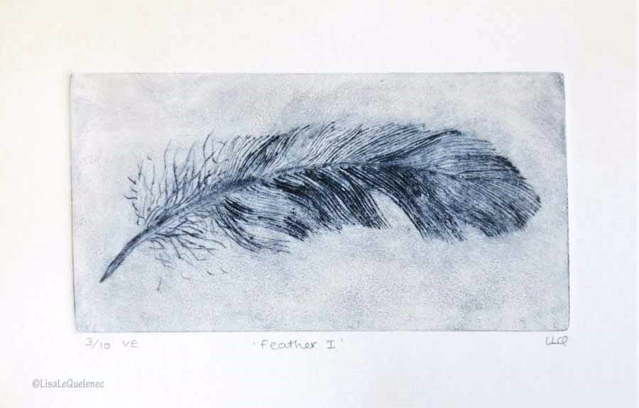 Seconds Sunday original feather art drypoint print no.3 in an edition of 10 