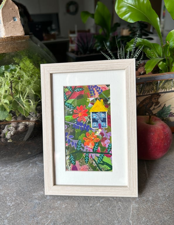 Number 2 Cottage Gardens - Framed mixed media picture