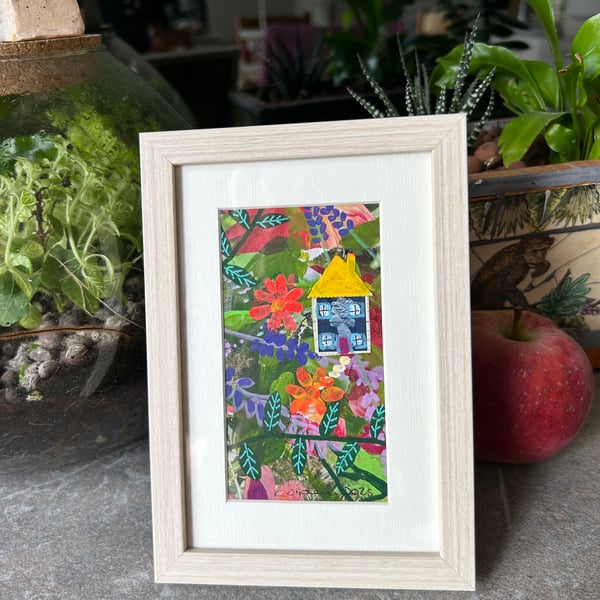 Number 2 Cottage Gardens - Framed mixed media picture