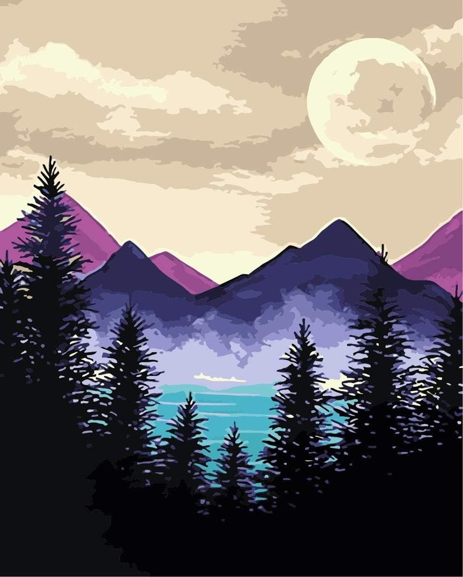 5D DIY Mystical Mountains Diamond Painting Kit Crystal Embroidery Rhinestone Can