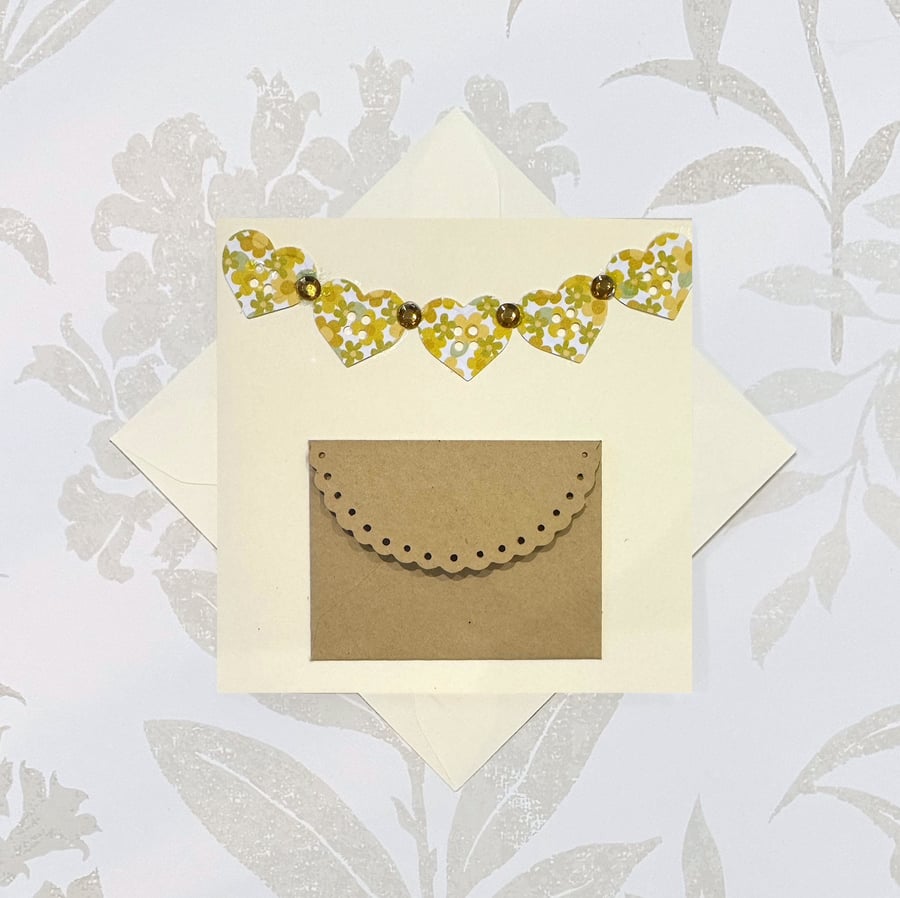 Birthday card bunting gift card