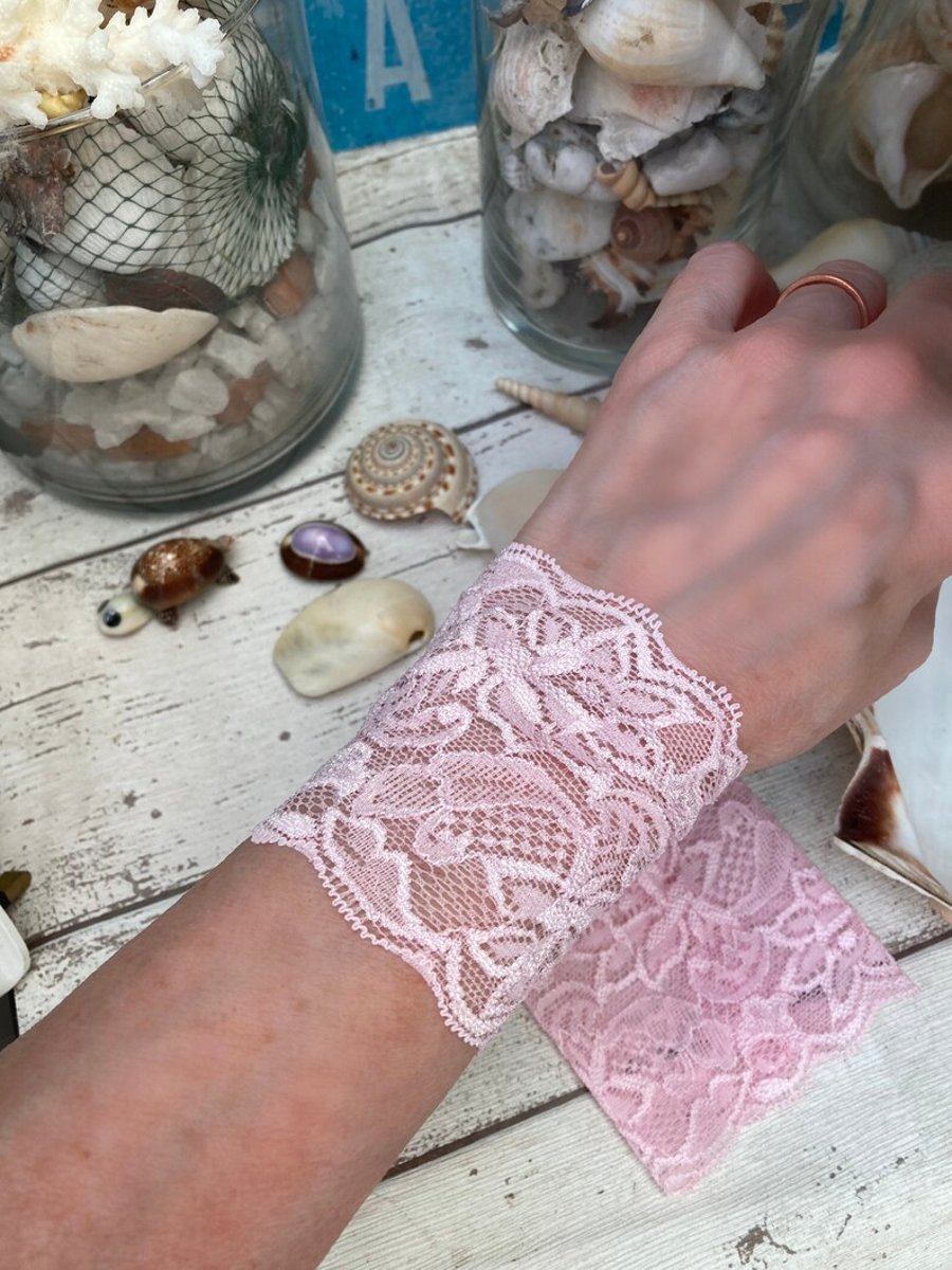 Pink lace cuffs wedding accessory, bridal accessories, wrist cover ups, 