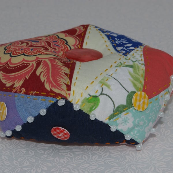 Pin Cushion Large Patchwork Biscornu Pin Cushion