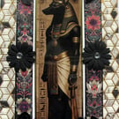 Egyptian God Anubis - Hand Crafted Decoupage Greeting Card - Blank (3287)