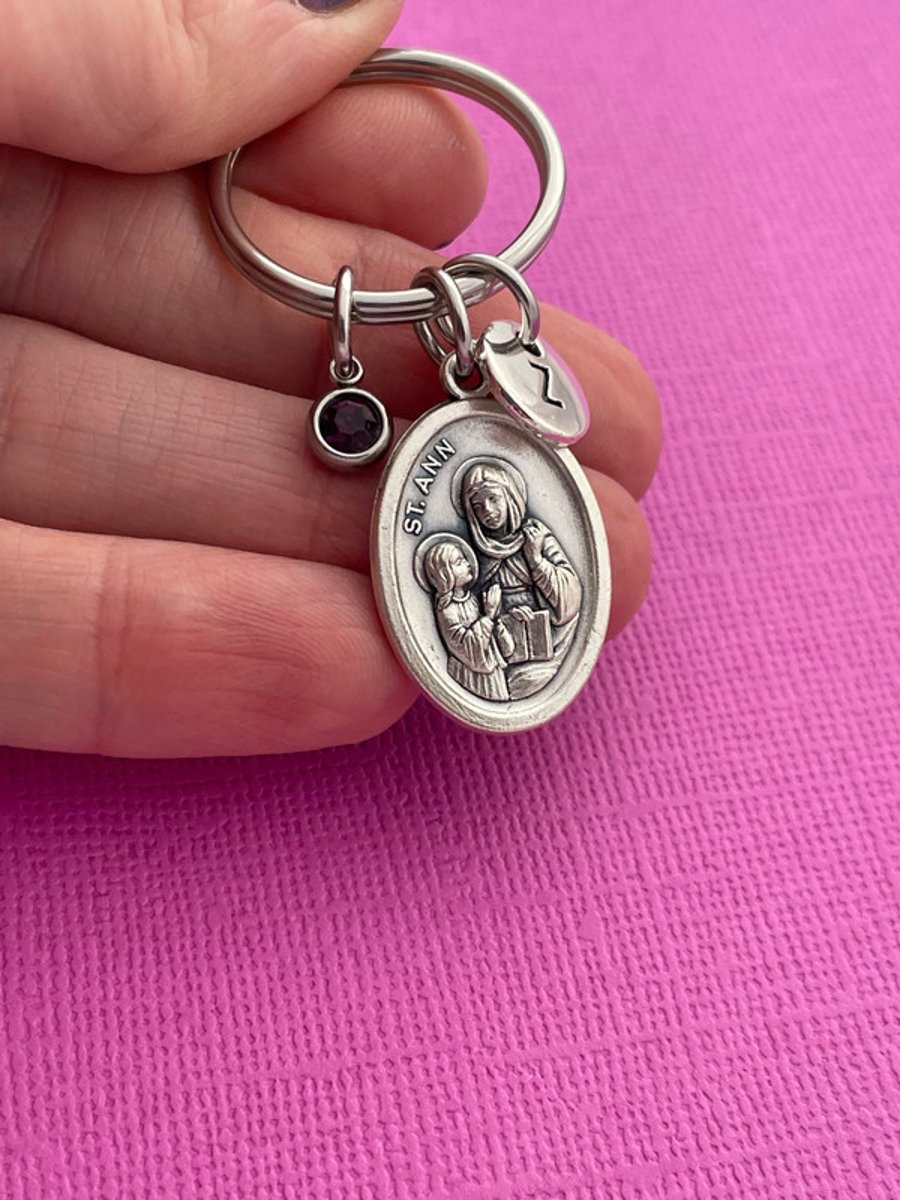 Saint Ann Holy Medal Keychain