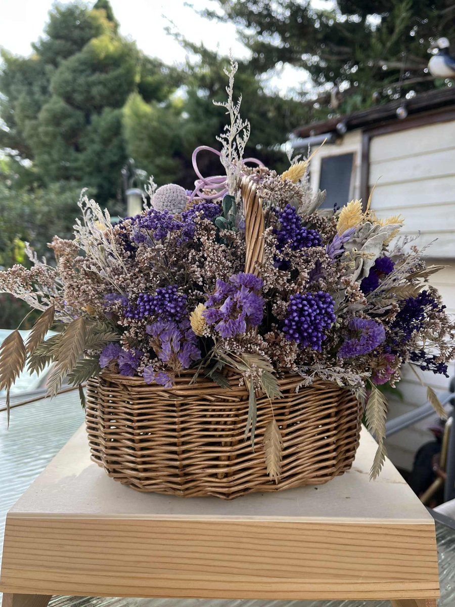 Dried Flower Basket - Purple