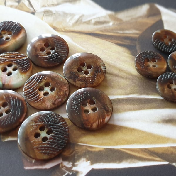 15mm & 21mm Suit Jacket buttons Brown mix (Matching)