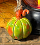 Green Small hanging ceramic pumpkin decoration 