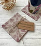 Hand Printed Linen Coaster Set - Image 1