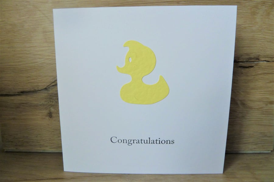 new baby yellow duck card