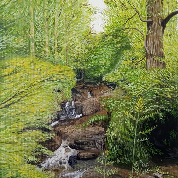 Forest Stream - Original Oil Painting on Canvas