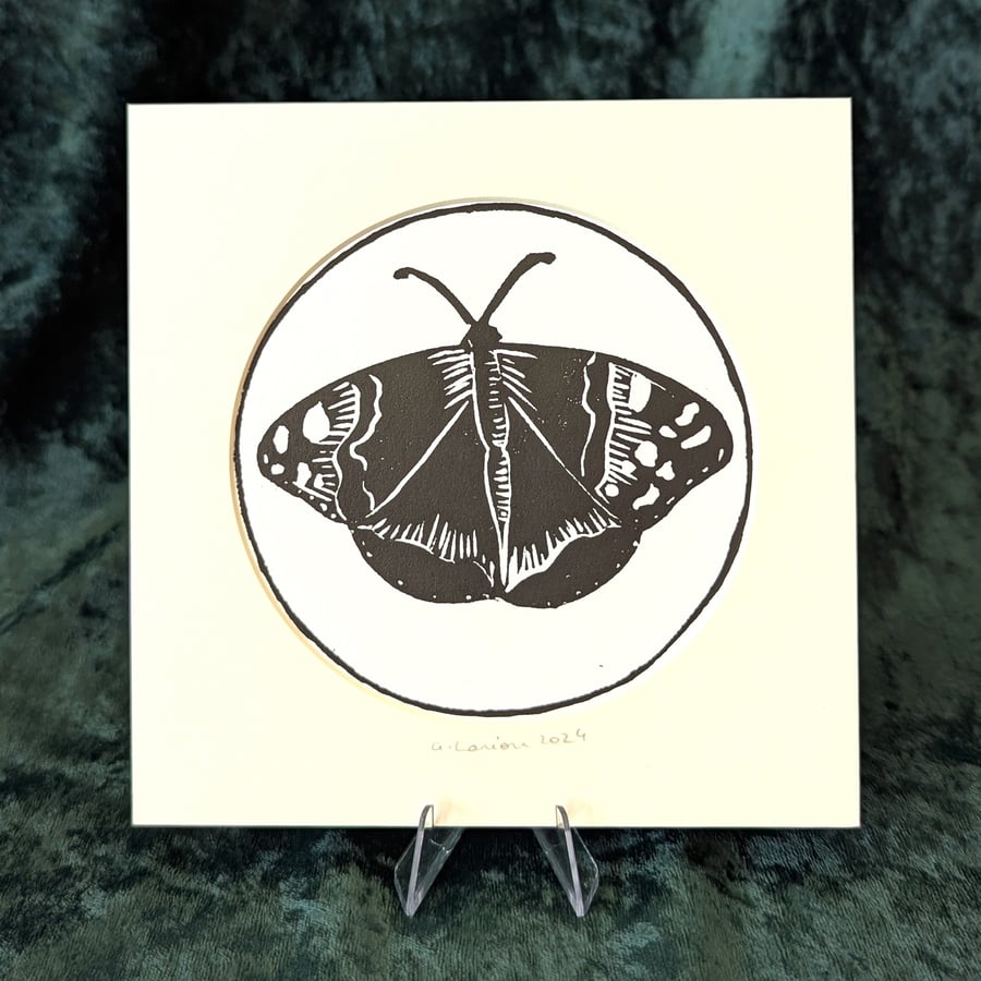 Moth Original Linocut Print