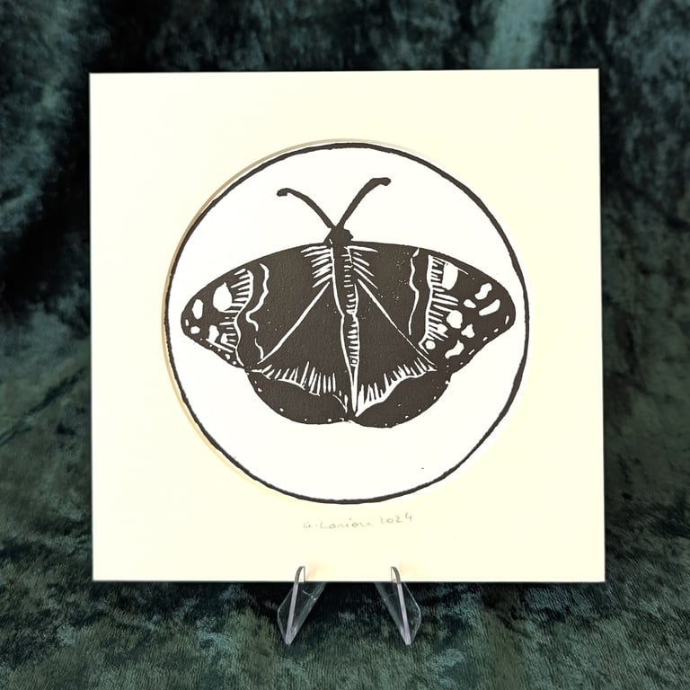 Moth Original Linocut Print