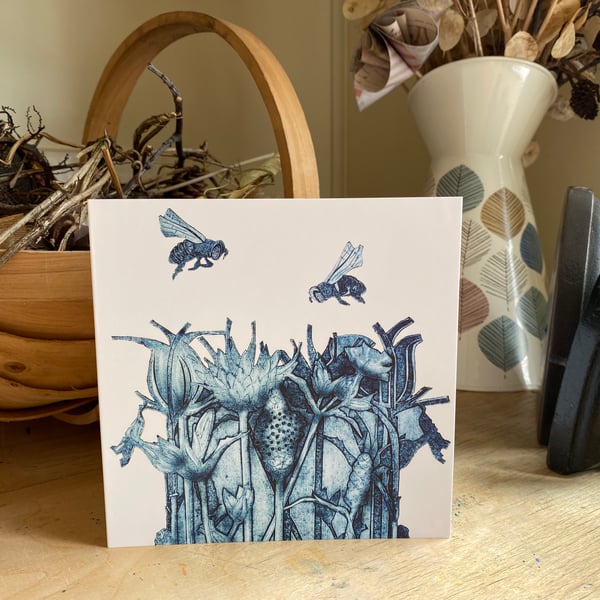 Greetings Card. Busy Bees.