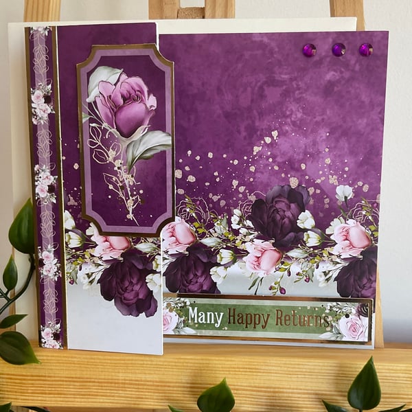 Card. Striking floral birthday card for her