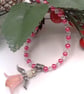 Christmas Angel Pendant on a Pearl Crystal and Chain Necklace, Stocking Filler