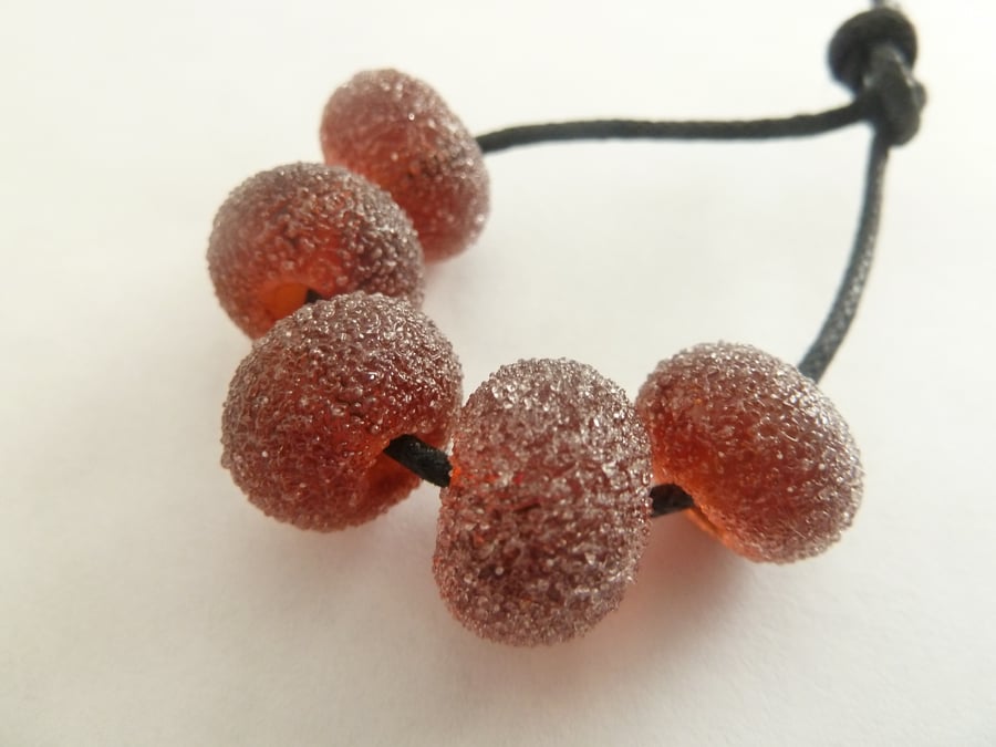 amber sugar handmade lampwork beads
