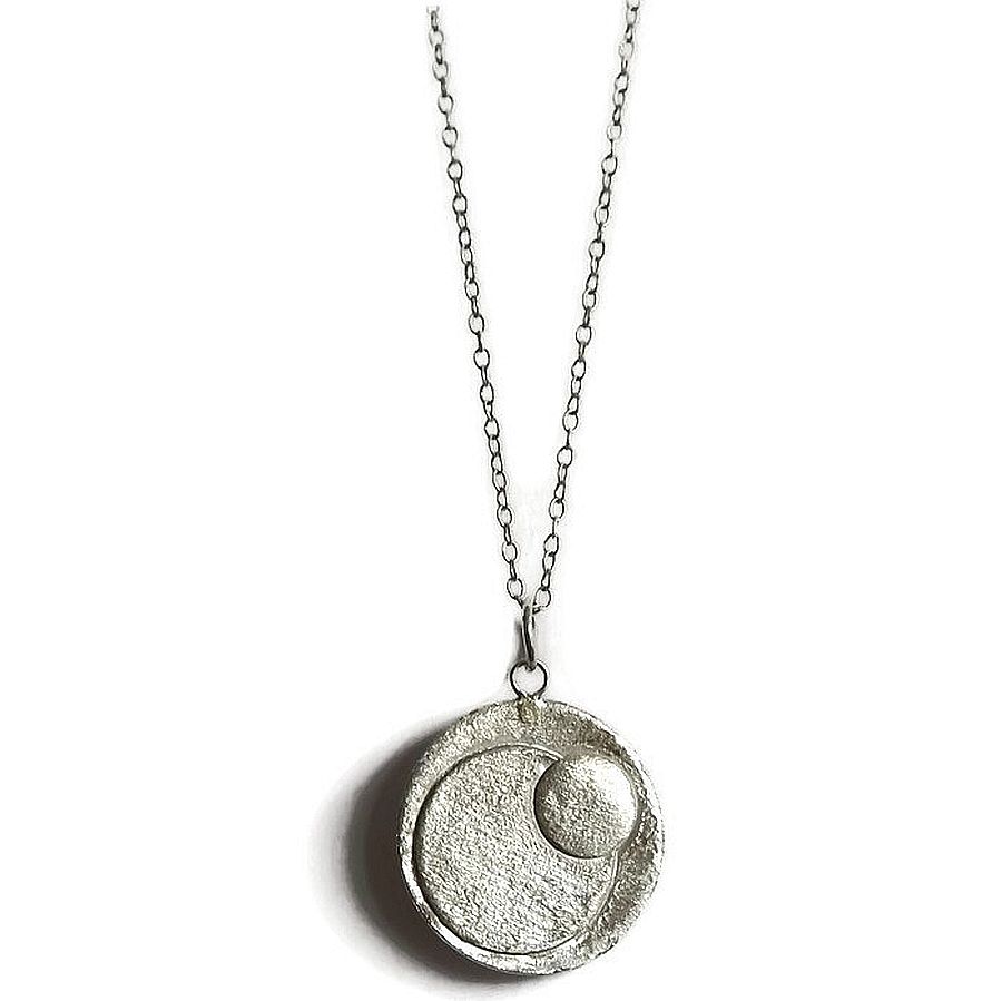  Triple disc fine silver handmade pendant