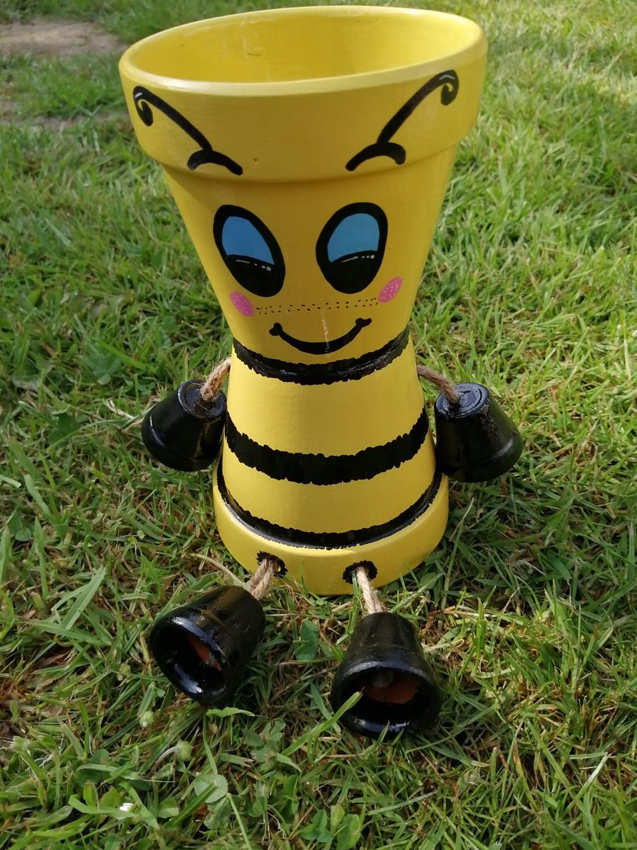 Bee flower pot people planter 