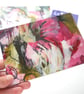 original abstract floral painting handmade postcard 