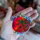 Holographic retro cute tomato sticker