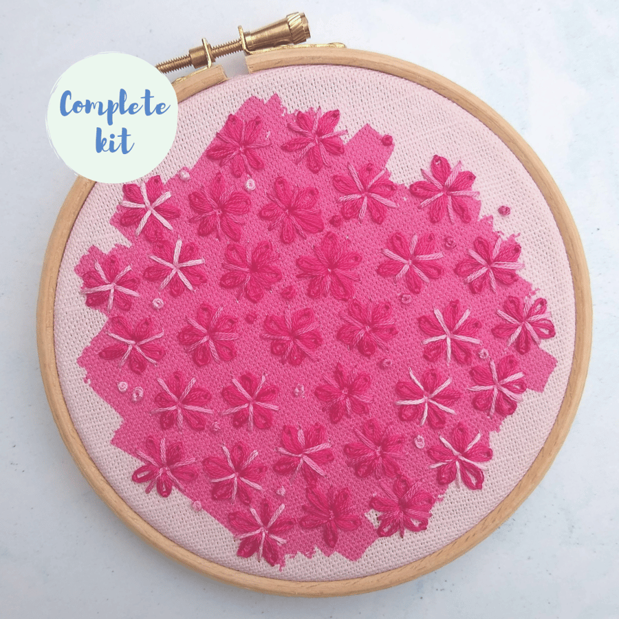 Cherry blossom embroidery kit