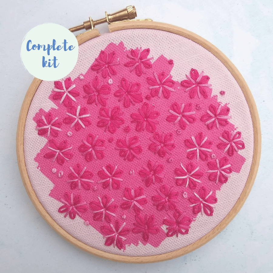 Cherry blossom embroidery kit